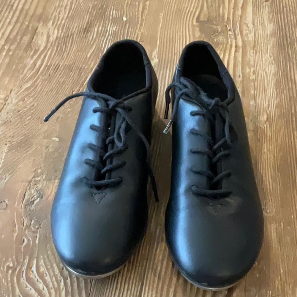 So Danca Kids Black Lace-Up Tap Shoes 4.5